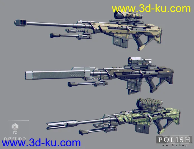 MKS Tactical Sniper Rifle and Poses模型的图片15