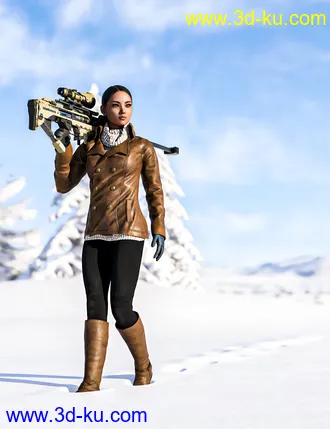 3D打印模型MKS Tactical Sniper Rifle Poses for Genesis 8 and 8.1的图片
