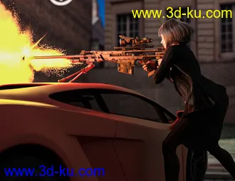 3D打印模型MKS Tactical Sniper Rifle Poses for Genesis 8 and 8.1的图片