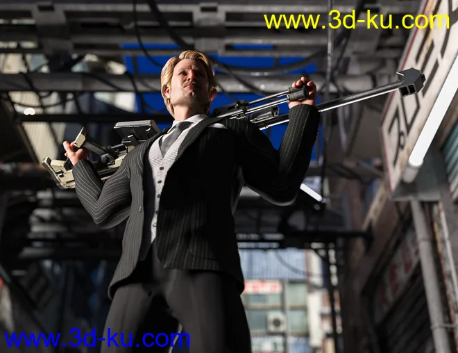 MKS Tactical Sniper Rifle Poses for Genesis 8 and 8.1模型的图片7