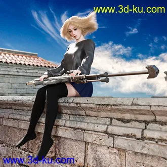 3D打印模型MKS Tactical Sniper Rifle Poses for Genesis 8 and 8.1的图片