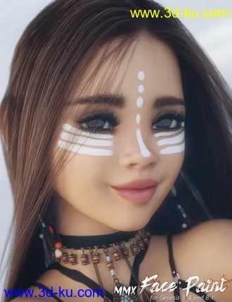 3D打印模型MMX Face Paint for Genesis 3, 8 and 8.1的图片
