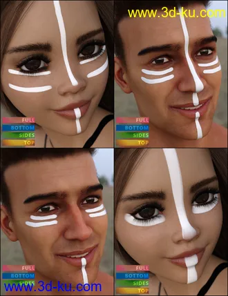 3D打印模型MMX Face Paint for Genesis 3, 8 and 8.1的图片
