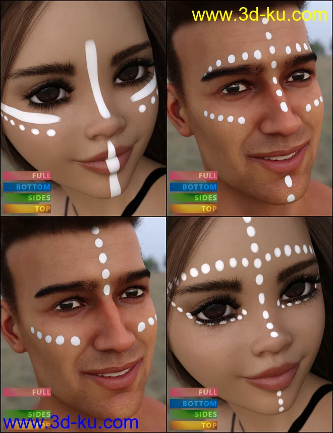 MMX Face Paint for Genesis 3, 8 and 8.1模型的图片5