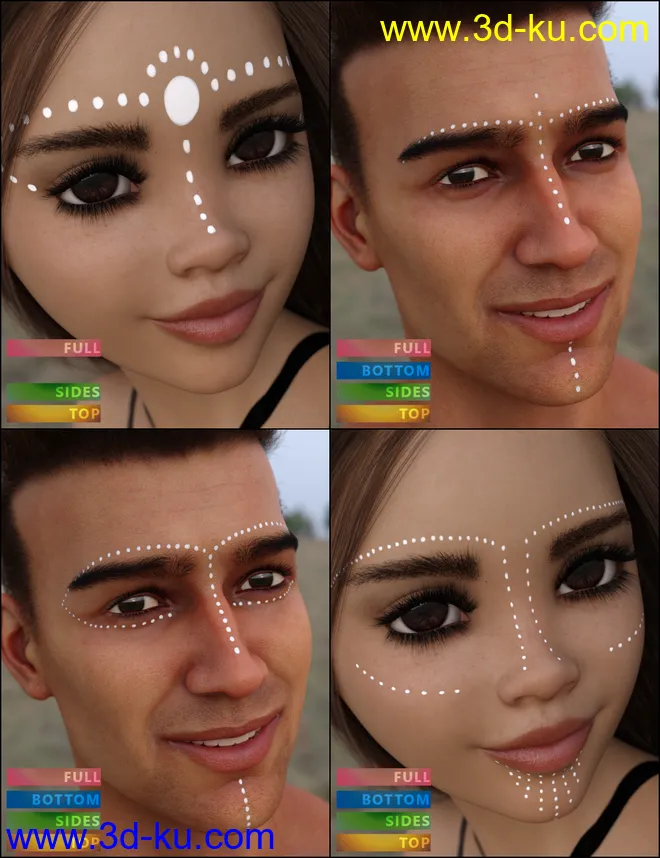 MMX Face Paint for Genesis 3, 8 and 8.1模型的图片6