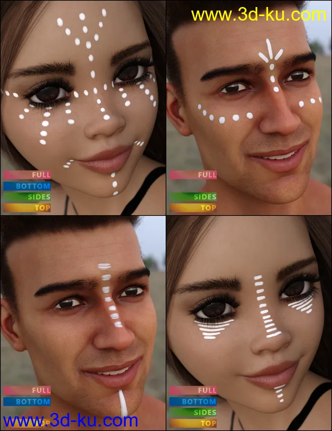 MMX Face Paint for Genesis 3, 8 and 8.1模型的图片9