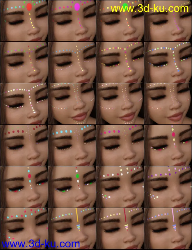 MMX Face Paint for Genesis 3, 8 and 8.1模型的图片13