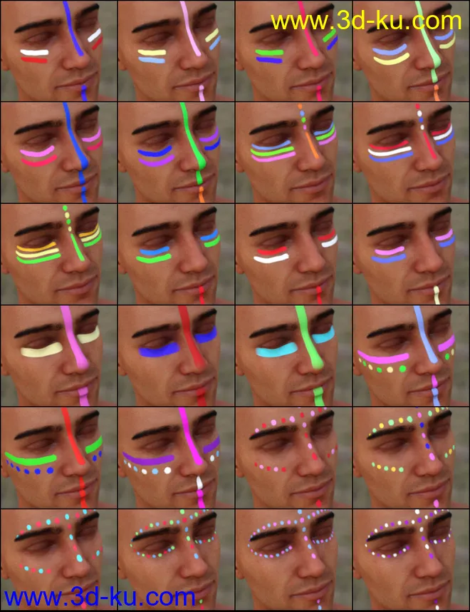 MMX Face Paint for Genesis 3, 8 and 8.1模型的图片16