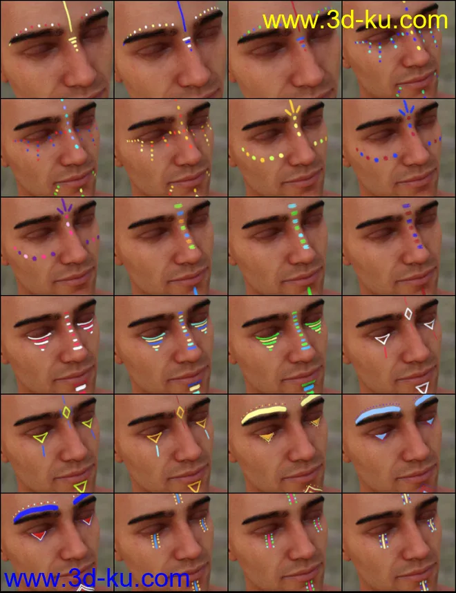 MMX Face Paint for Genesis 3, 8 and 8.1模型的图片18