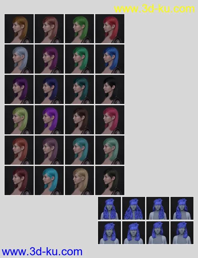 Mnn Hairs for Genesis 8 and 8.1 Females模型的图片7