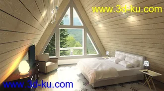 3D打印模型Modern Attic Bedroom的图片