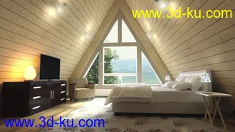 3D打印模型Modern Attic Bedroom的图片