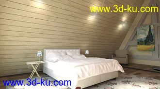3D打印模型Modern Attic Bedroom的图片