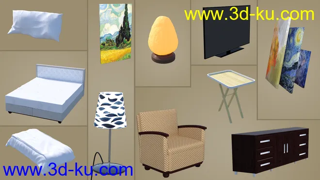 Modern Attic Bedroom模型的图片8