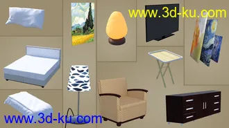 3D打印模型Modern Attic Bedroom的图片