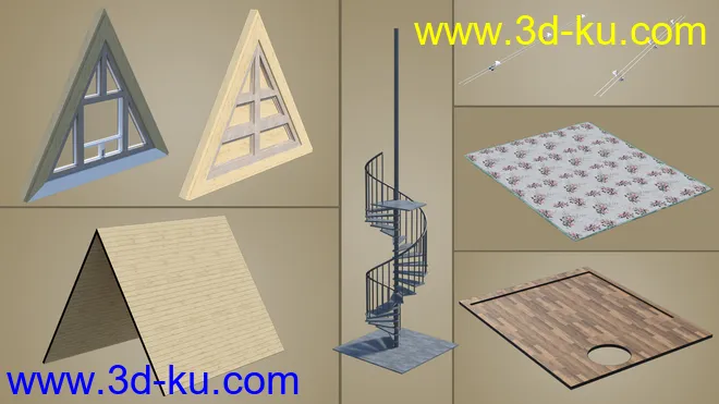 Modern Attic Bedroom模型的图片9
