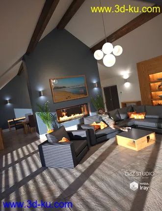 3D打印模型Modern Barn Conversion Interior的图片