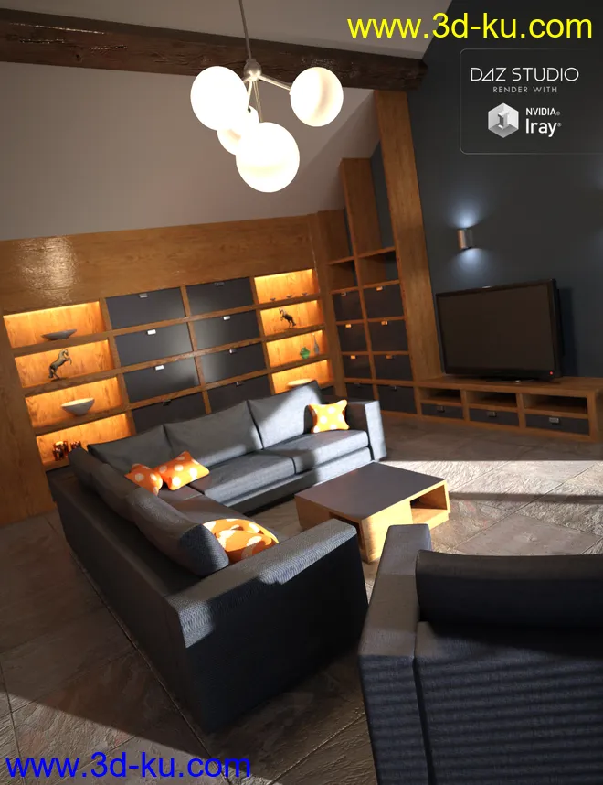 Modern Barn Conversion Interior模型的图片2