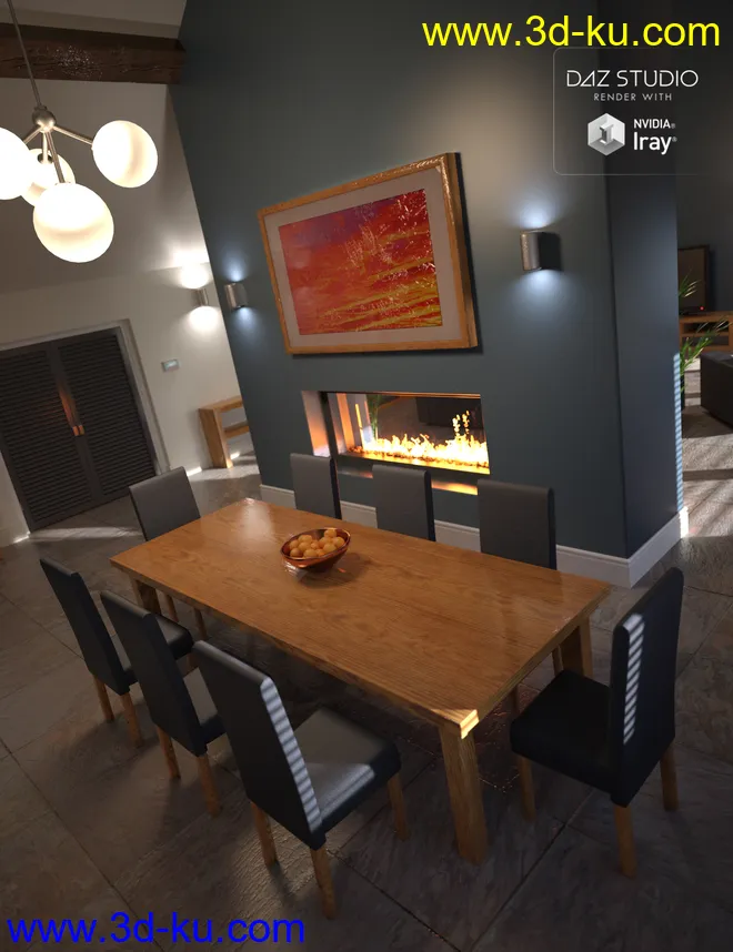 Modern Barn Conversion Interior模型的图片4