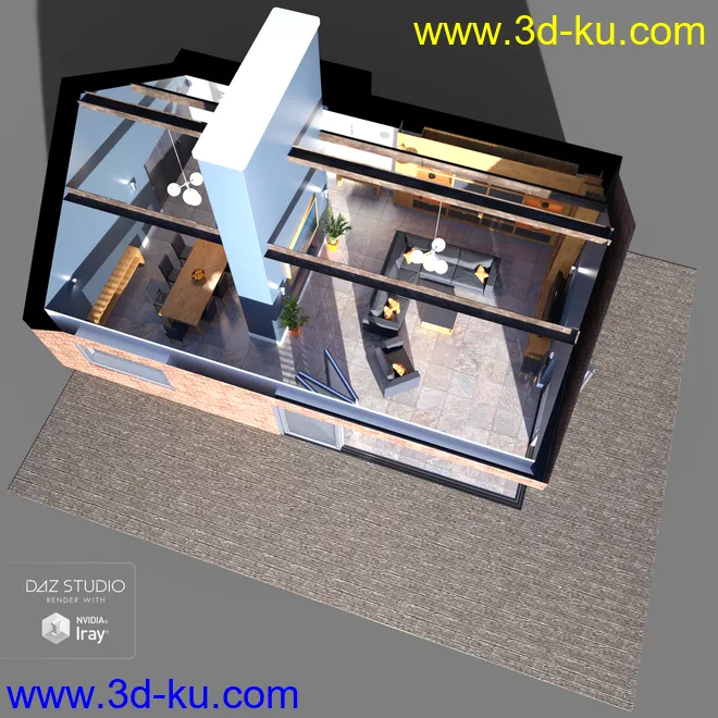 Modern Barn Conversion Interior模型的图片6