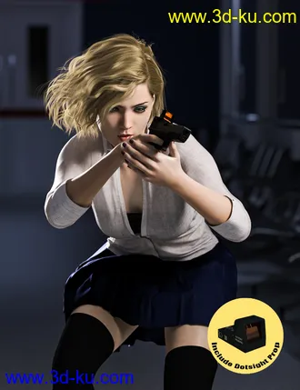 3D打印模型Modern Handguns Poses for Genesis 3 and 8的图片