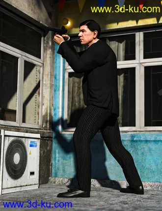 3D打印模型Modern Handguns Poses for Genesis 3 and 8的图片