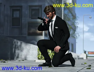 3D打印模型Modern Handguns Poses for Genesis 3 and 8的图片