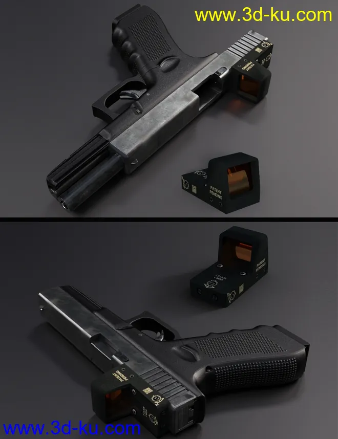 Modern Handguns Poses for Genesis 3 and 8模型的图片7