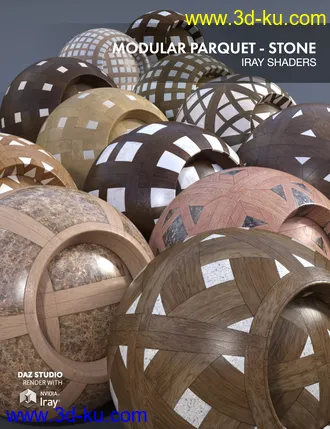 3D打印模型Modular Parquet Stone - Iray Shaders的图片