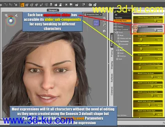 3D打印模型More Genesis 8 Female(s) Expressions & Face aniBlocks的图片
