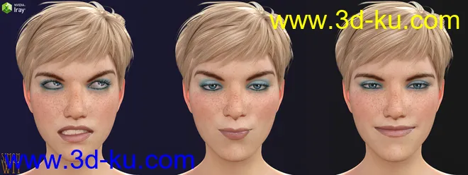 More Genesis 8 Female(s) Expressions & Face aniBlocks模型的图片4