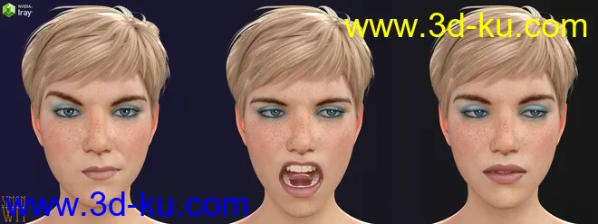 More Genesis 8 Female(s) Expressions & Face aniBlocks模型的图片7