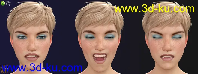 More Genesis 8 Female(s) Expressions & Face aniBlocks模型的图片8