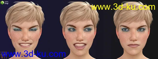 More Genesis 8 Female(s) Expressions & Face aniBlocks模型的图片9