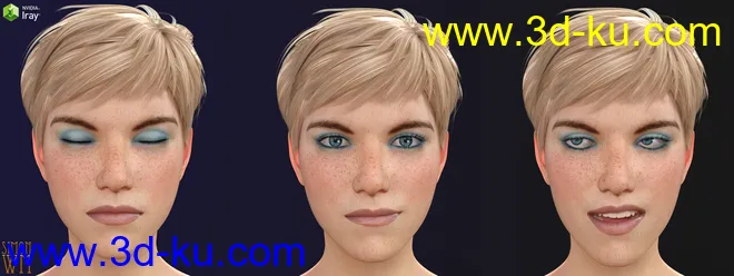 More Genesis 8 Female(s) Expressions & Face aniBlocks模型的图片11