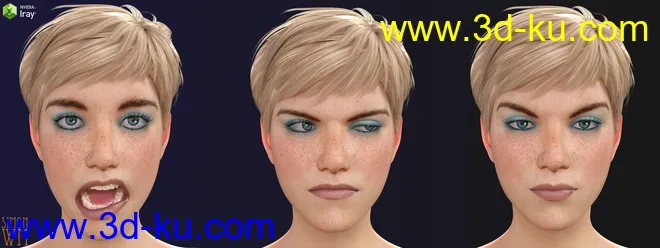 More Genesis 8 Female(s) Expressions & Face aniBlocks模型的图片14