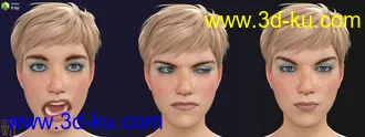 3D打印模型More Genesis 8 Female(s) Expressions & Face aniBlocks的图片