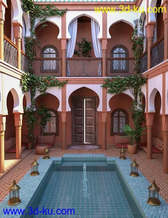 3D打印模型Moroccan Courtyard Place的图片