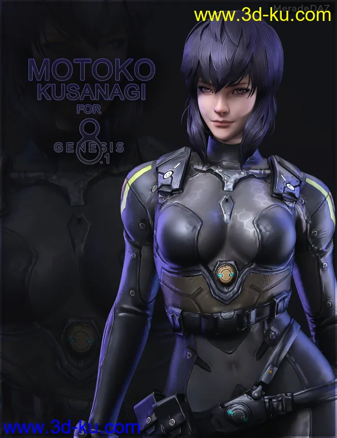 Motoko Kusanagi For Genesis 8 and 8.1 Female模型的图片1