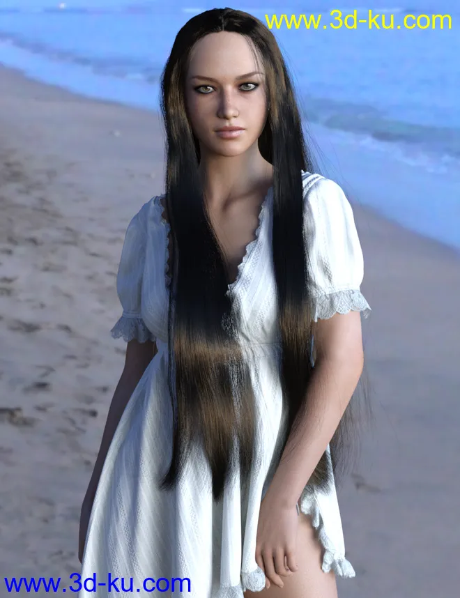 MRL dForce Long Hair for Genesis 8 Female(s)模型的图片1