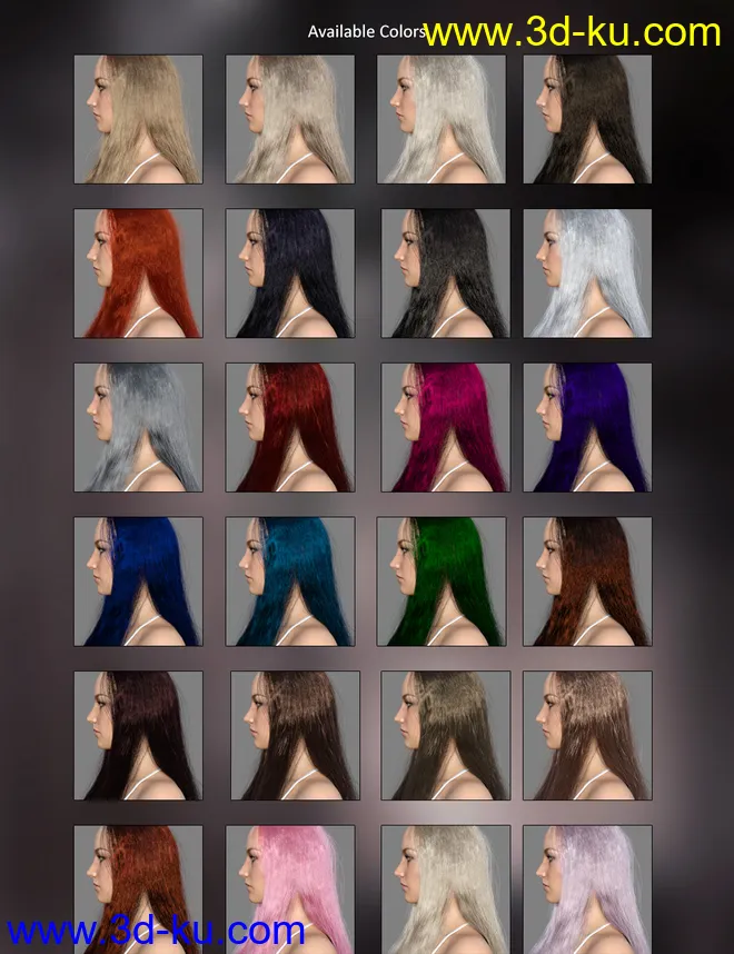 MRL dForce Long Hair for Genesis 8 Female(s)模型的图片9