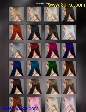 3D打印模型MRL dForce Long Hair for Genesis 8 Female(s)的图片