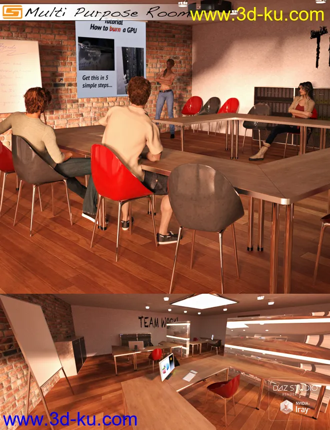 Multi Purpose Room (Meeting Briefing Class Office Room)模型的图片1