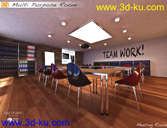 Multi Purpose Room (Meeting Briefing Class Office Room)模型的图片2