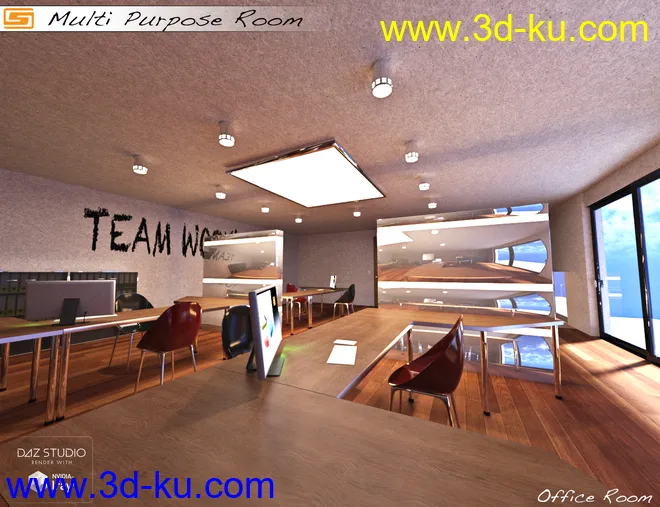 Multi Purpose Room (Meeting Briefing Class Office Room)模型的图片6