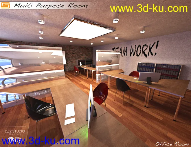 Multi Purpose Room (Meeting Briefing Class Office Room)模型的图片7