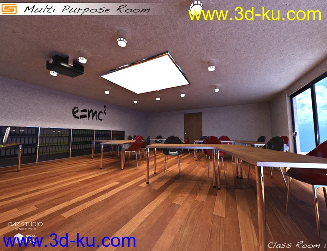 Multi Purpose Room (Meeting Briefing Class Office Room)模型的图片15