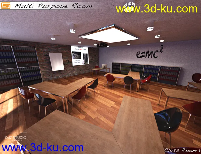 Multi Purpose Room (Meeting Briefing Class Office Room)模型的图片18