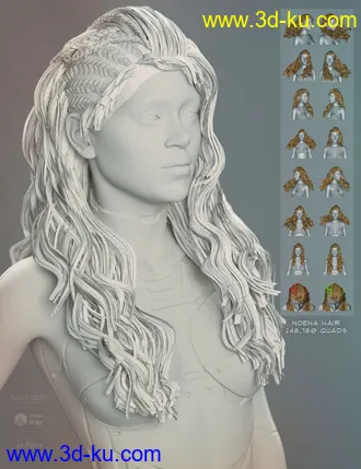 3D打印模型Neona Hair for Genesis 3, 8, and 8.1 Females的图片