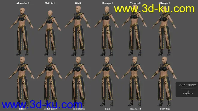 Night Queen Outfit for Genesis 8 Females模型的图片12
